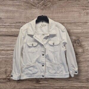 J.Jill Women's Ivory Stretch Denim Jacket XLARGE